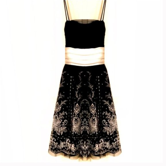 Blondie Nites Dresses & Skirts - Blondie Nites Black/White Embellished Formal Dress